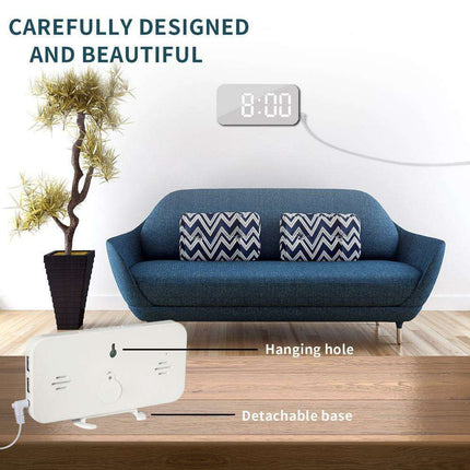 Intelligent LED Alarm Clock with Dual USB Charging and Adaptive Brightness Sensor - Très Elite