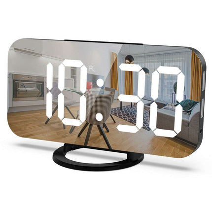 Intelligent LED Alarm Clock with Dual USB Charging and Adaptive Brightness Sensor..