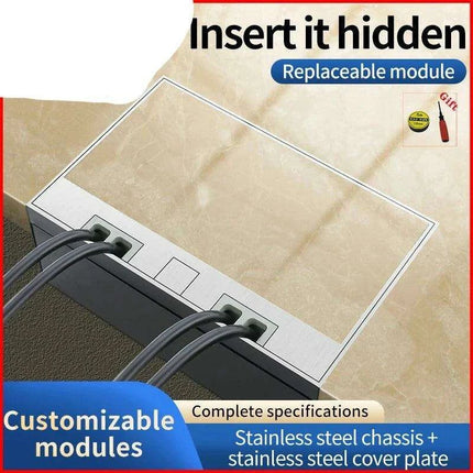 Interchangeable Stainless Steel Floor Socket with Custom Modular Design - Très Elite