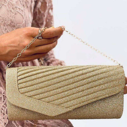 Iridescent Glamour Envelope Clutch with Versatile Chain Strap - Inello - Très Elite