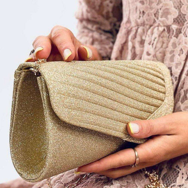 Iridescent Glamour Envelope Clutch with Versatile Chain Strap - Inello