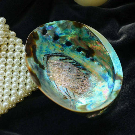 Iridescent Paua Abalone Shell Smudging Set with Elegant Tripod Stand - Eco-Conscious Spiritual Decor & Essentials - Très Elite