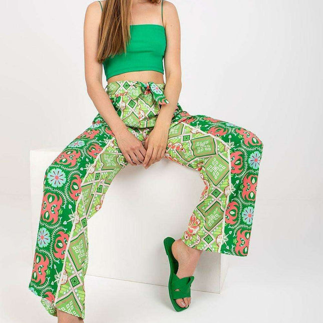 Italian Fashionista Wide Leg Pants Elastic Waistband - Très Elite
