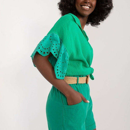 Italian Inspired High Waist Linen Cotton Shorts for Women - Très Elite