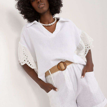 Italian Inspired High Waist Linen Cotton Shorts for Women