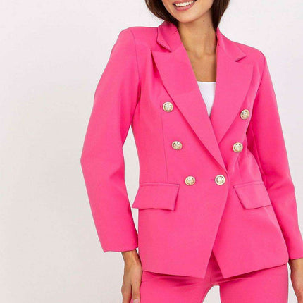 Italian Womens Button Up Jacket With Shoulder Padding - Très Elite