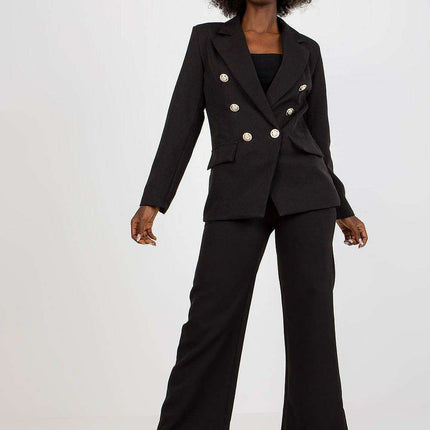 Italian Womens Button Up Jacket With Shoulder Padding - Très Elite