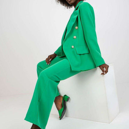 Italian Womens Button Up Jacket With Shoulder Padding - Très Elite
