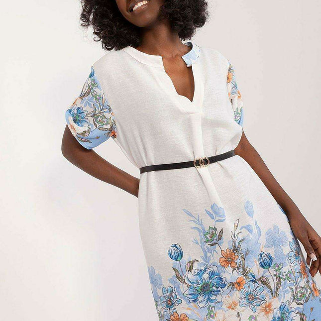 Italy Moda Floral Heart Neckline Elegant Summer Daydress