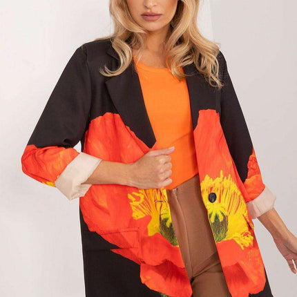 Italy Moda Floral Print Jacket For Women Casual Chic