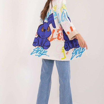 Italy Moda Floral Print Jacket For Women Casual Chic