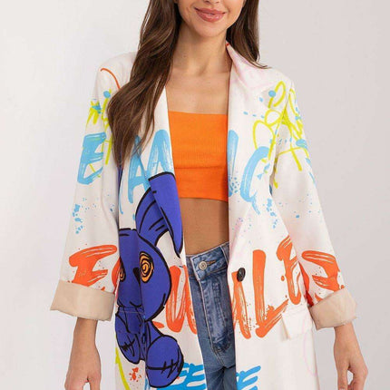 Italy Moda Floral Print Jacket For Women Casual Chic