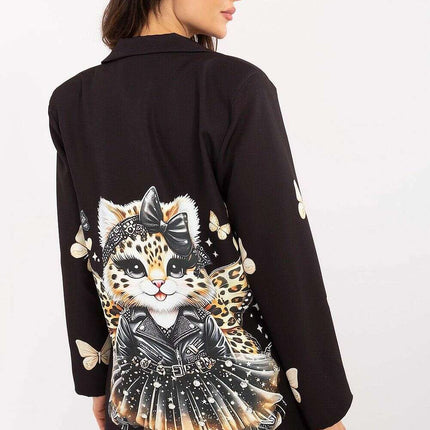 Italy Moda Floral Print Jacket For Women Casual Chic