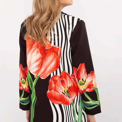 Italy Moda Floral Print Jacket For Women Casual Chic