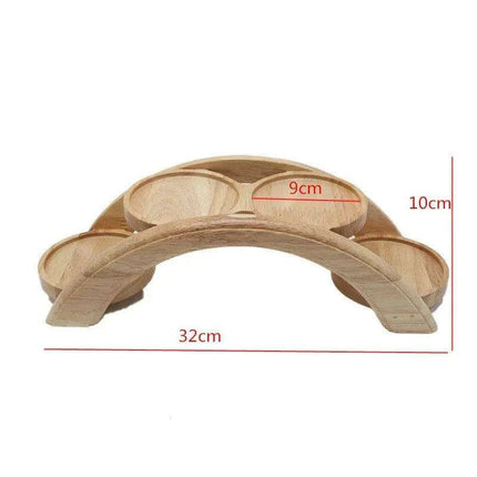 Japanese Arch Bridge Sushi Serving Tray - Elegant Wooden Platter for Gourmet Dining..