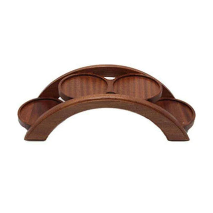Japanese Arch Bridge Sushi Serving Tray - Elegant Wooden Platter for Gourmet Dining..