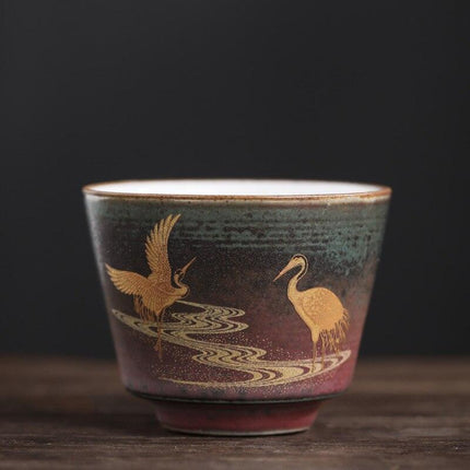 Japanese Artisan Stoneware Tea Cup Set - Handcrafted Masterpieces for Tranquil Tea Moments - Très Elite