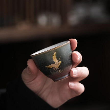 Japanese Artisan Stoneware Tea Cup Set - Handcrafted Masterpieces for Tranquil Tea Moments - Très Elite