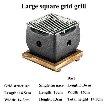 Japanese Charcoal Grill & Tea Infuser Set with Korean BBQ Plate - Ultimate Outdoor Cooking Delight..