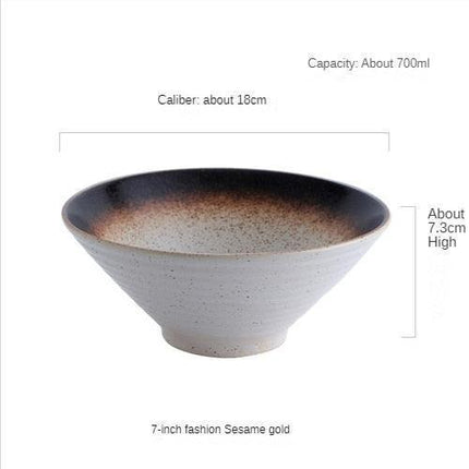 Japanese Cuisine Serving: Elegant Ceramic Bamboo Hat Style Bowls Set..