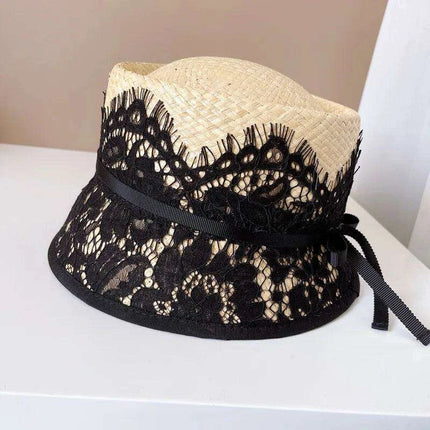 Japanese-Inspired Lace-Adorned Fisherman's Hat - Très Elite