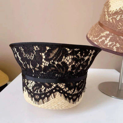 Japanese-Inspired Lace-Adorned Fisherman's Hat - Très Elite