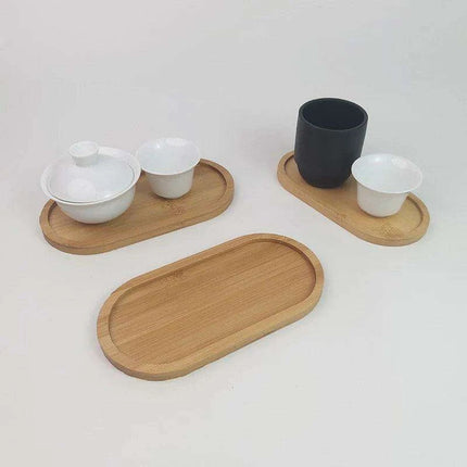 Japanese-Inspired Solid Wood Round Dessert Serving Plate - Ideal for Snacks & Dried Fruits - Très Elite