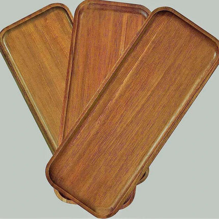 Japanese-Inspired Solid Wood Round Dessert Serving Plate - Ideal for Snacks & Dried Fruits - Très Elite