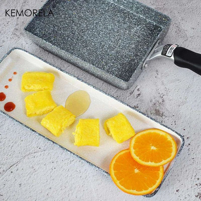 Japanese Medical Stone Non-Stick Omelette Frying Pan - Essential for Perfect Eggs and Pancakes
