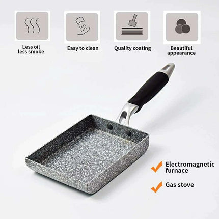 Japanese Medical Stone Non-Stick Omelette Frying Pan - Essential for Perfect Eggs and Pancakes - Très Elite