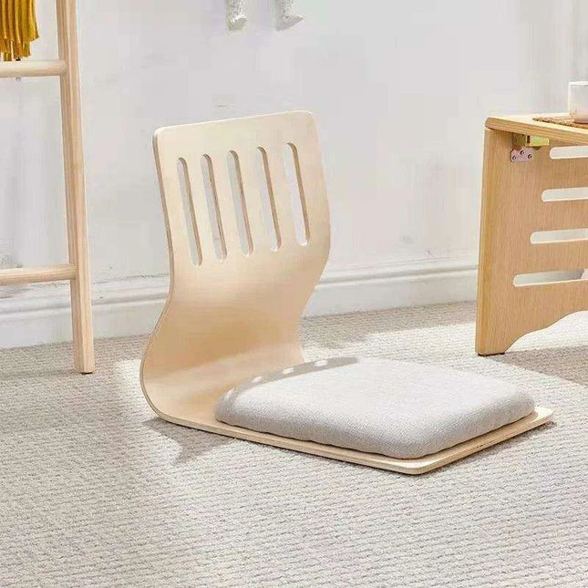 Japanese Minimalist Legless Floor Chair with Elegant Wooden Design - Ideal for Cozy Spaces