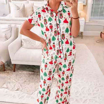 Joyful Holiday Button-Up Sleepwear Set - Très Elite