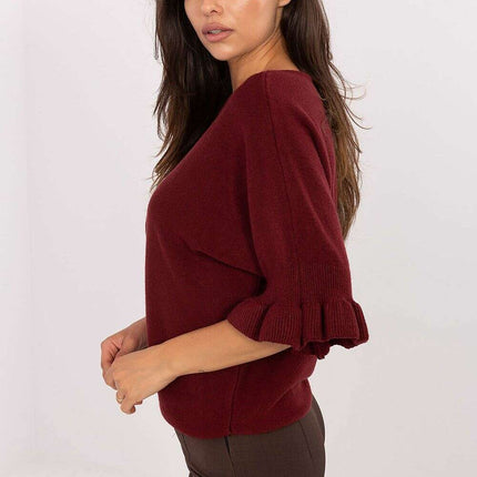 Jumper 216666 Red Womens Sweater Elegant Everyday Classic - Très Elite