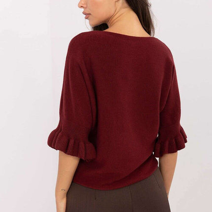 Jumper 216666 Red Womens Sweater Elegant Everyday Classic - Très Elite
