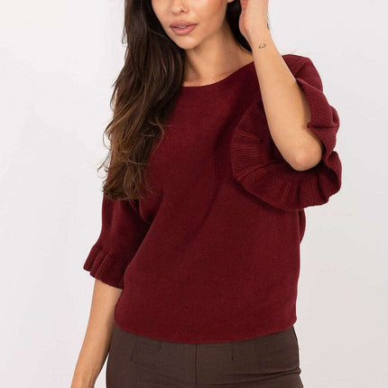 Jumper 216666 Red Womens Sweater Elegant Everyday Classic - Très Elite