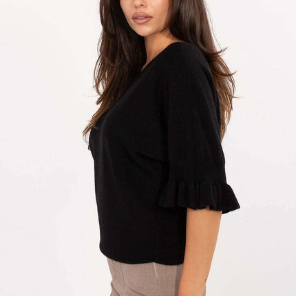 Jumper 216668 Womens Elegant Sweater Everyday Wear Black - Très Elite