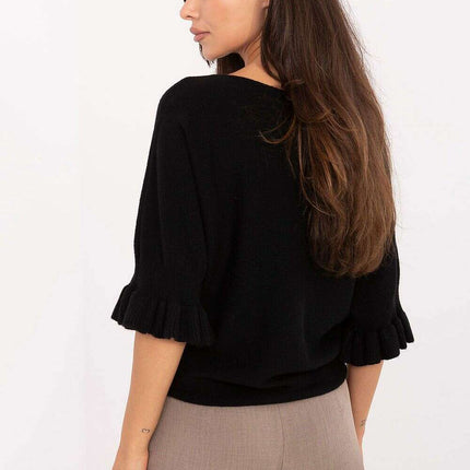Jumper 216668 Womens Elegant Sweater Everyday Wear Black - Très Elite