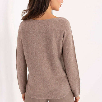 Jumper 216672 Beige Womens Sweater Knitwear Casual Everyday - Très Elite