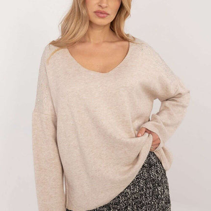 Jumper Model 202741 Womens Sweater Brown Viscose Blend - Très Elite