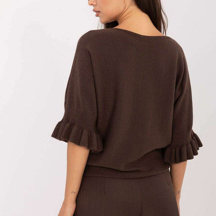 Jumper Model 216665 Womens Brown Sweater For Everyday Wear - Très Elite
