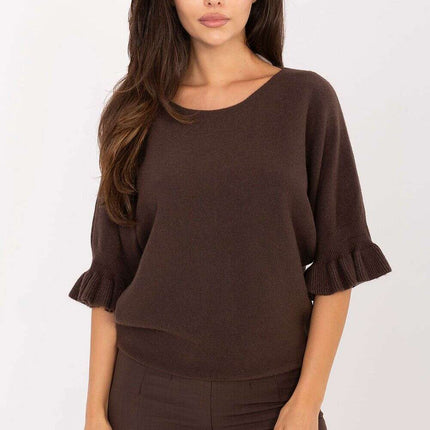 Jumper Model 216665 Womens Brown Sweater For Everyday Wear