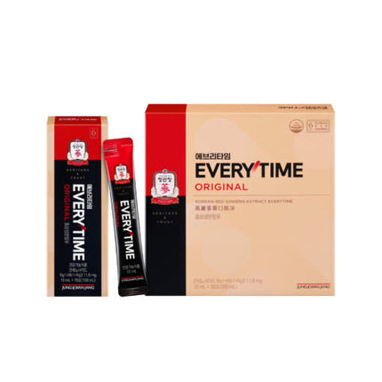 Jung Kwan Jang Korean Red Ginseng EveryTime Sticks 10mg 30 Packs Caffeine Free - Très Elite