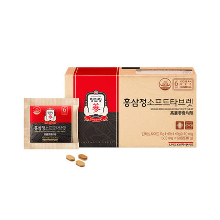 Jung Kwan Jang Korean Red Ginseng Extract Soft Tablets 500mg 60ea Double Layered - Très Elite