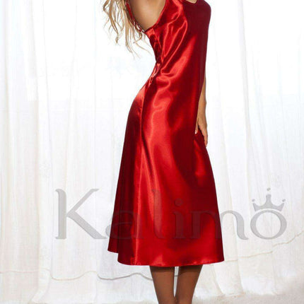 KALIMO Allure Satin Long Slip Dress from Argentina - Très Elite