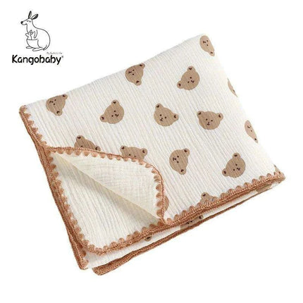 Kangobaby Luxurious 4-Layer Muslin Cotton Baby Blanket Set - Cozy Newborn Swaddle and Quilt - Très Elite