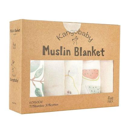 Kangobaby Luxurious 5-Piece Baby Blanket Set - Soft Bamboo Cotton Comfort for Your Baby - Très Elite