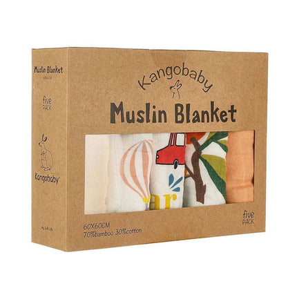 Kangobaby Luxurious 5-Piece Baby Blanket Set - Soft Bamboo Cotton Comfort for Your Baby - Très Elite