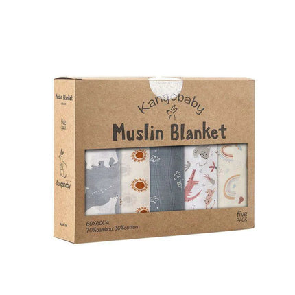 Kangobaby Luxurious 5-Piece Baby Blanket Set - Soft Bamboo Cotton Comfort for Your Baby - Très Elite