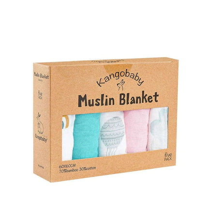 Kangobaby Luxurious 5-Piece Baby Blanket Set - Soft Bamboo Cotton Comfort for Your Baby - Très Elite