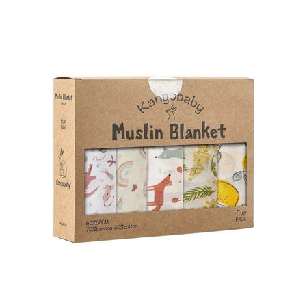Kangobaby Luxurious 5-Piece Baby Blanket Set - Soft Bamboo Cotton Comfort for Your Baby - Très Elite